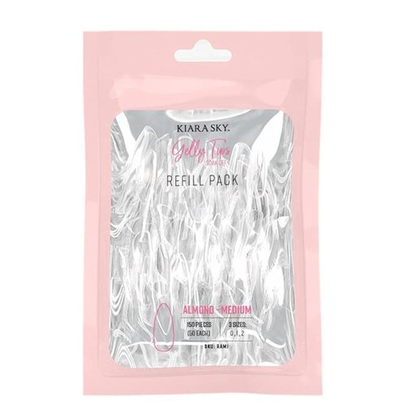 Kiara Sky Gelly Tip Soak Off Nails Refill Packs - Almond Medium (Sizes 0, 1, 2)