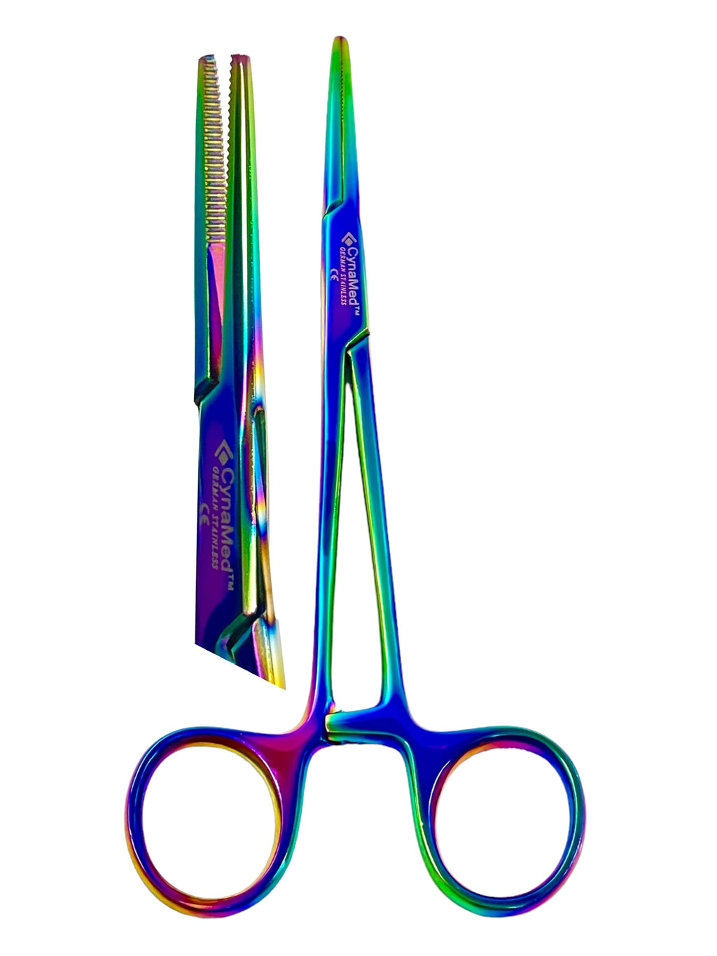 PREMIUM 1 EACH 5.5" STRAIGHT Hemostat Forceps Locking Clamps Stainless Steel Set-MULTI RAINBOW COLOR