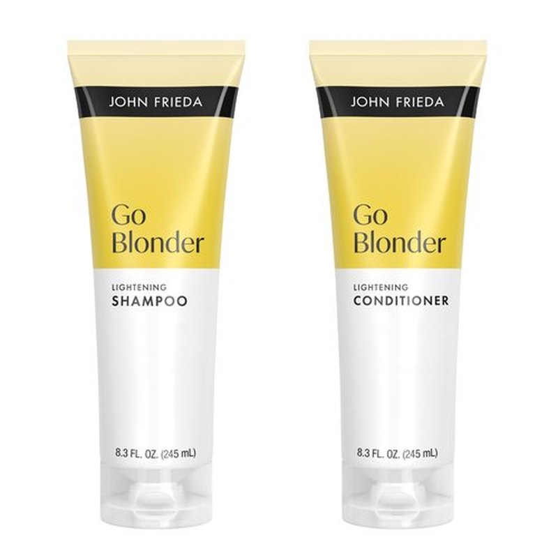 John Frieda Go Blonder Shampoo and Conditioner Set, Gradually Lightens Blonde Color Up, For Natural or Color-Treated Hair, 8.3 oz, Pack of 2