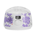 Waxkiss Digital Wax Warmer, White with Purple Floral Prints, 14oz Non-Stick Silicone Pot Hair Removal Heater, Adjustable Temperature with See-Through Lid for Women Men
