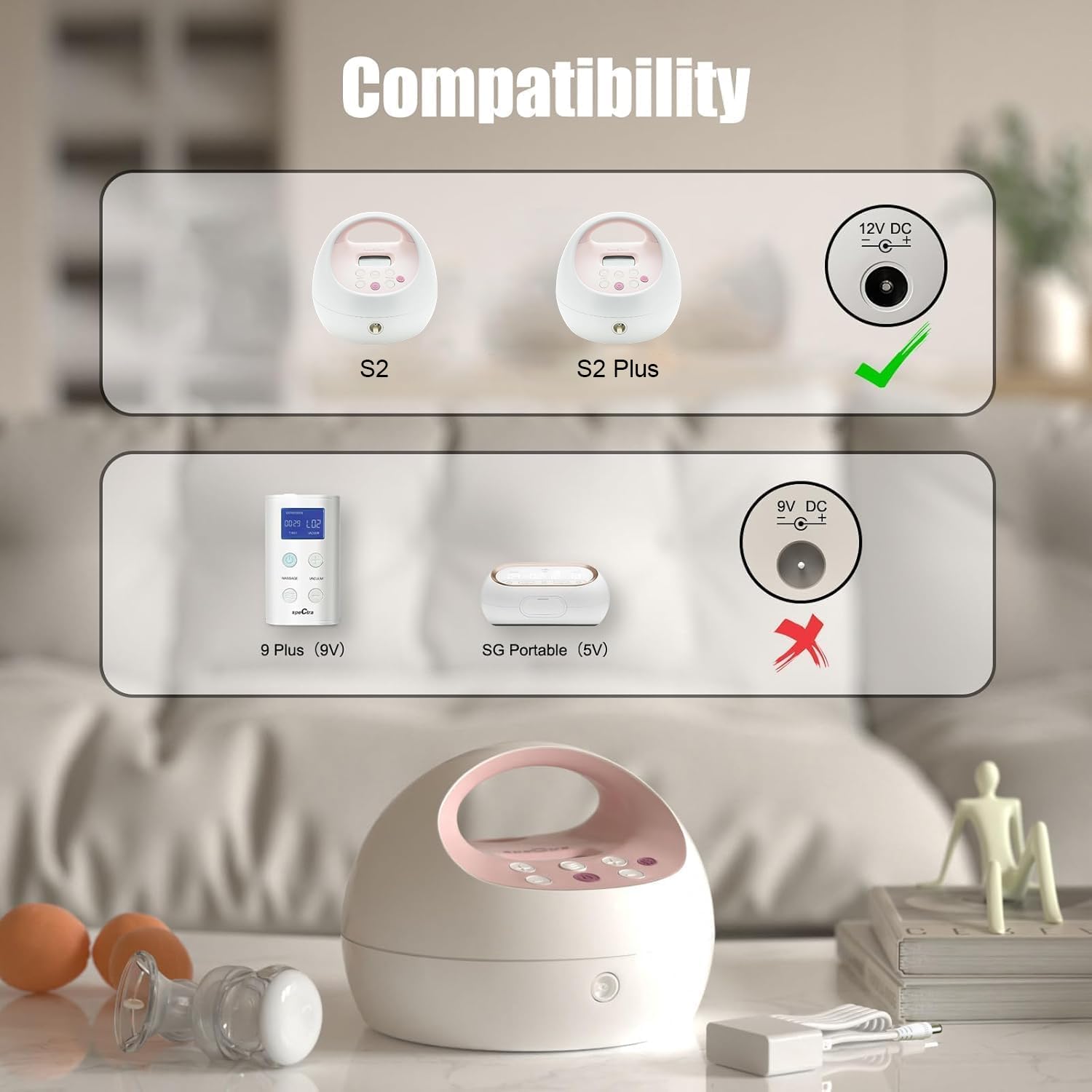 IBERLS Charger Compatible with Spectra S2 Plus SPS200 12V 10FT Breast Pump