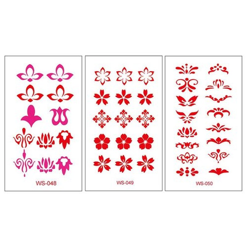 Lurrose Temporary Forehead Tattoo Stickers Chinese Style Decorative Stickers 30 Sheets