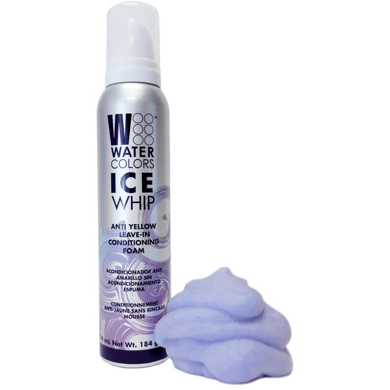 Watercolors | Ice Whip Anti-Yellow Leave-In Conditioning Foam Mousse - Violet Purple for Blonde & Gray Hair, 6.5 oz