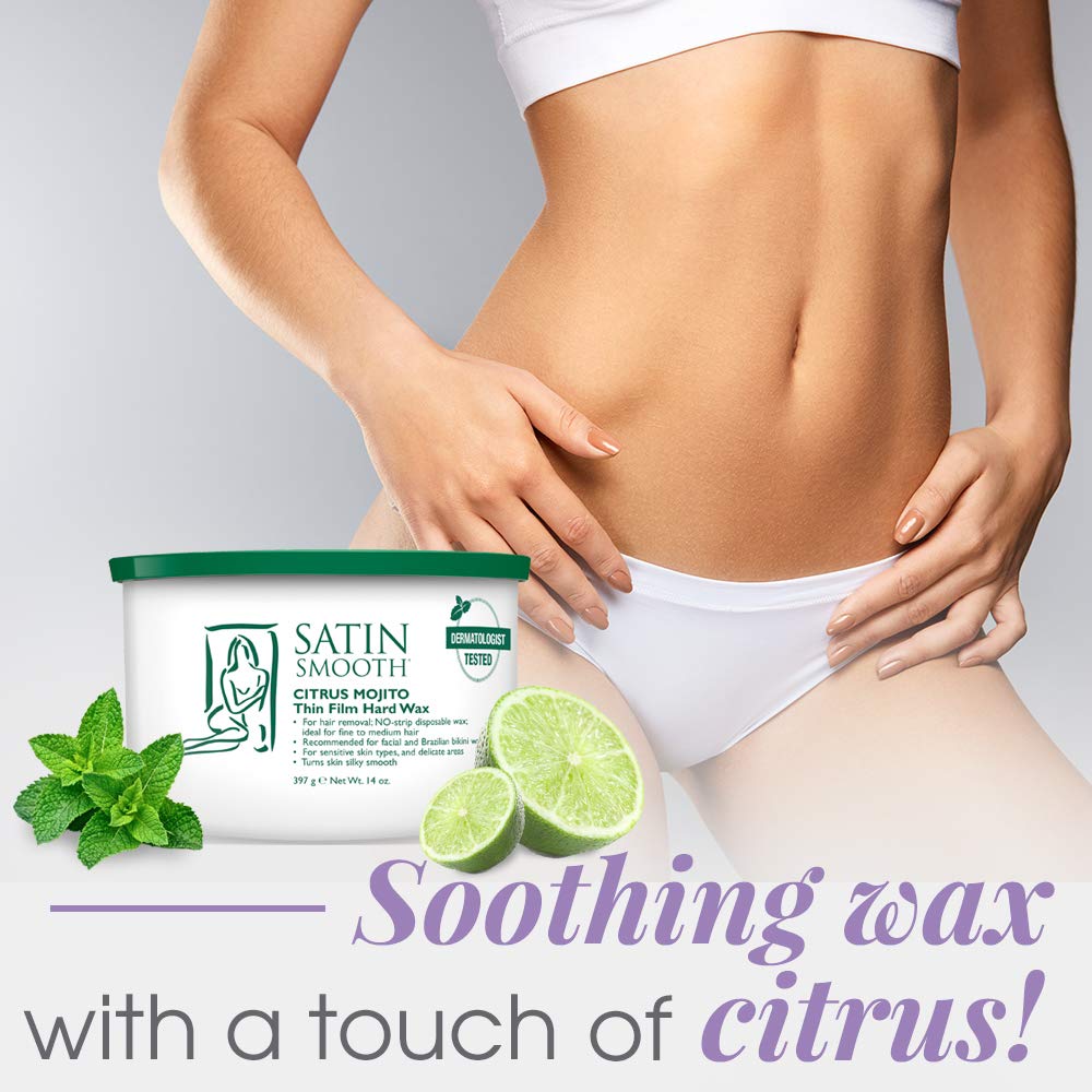 Satin Smooth Citrus Mojito Thin Film Hard Hair Removal Wax 14 oz.