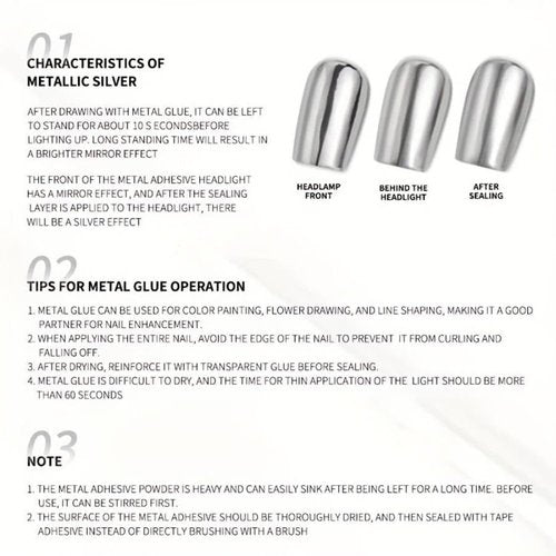 NAILKISS 8ml Sliver Metallic Painting Gel (Sliver + Gold)