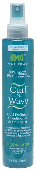 ON Natural On Curl and Wavy Curl Defining Conditioner & Detangler, Peppermint 8 oz