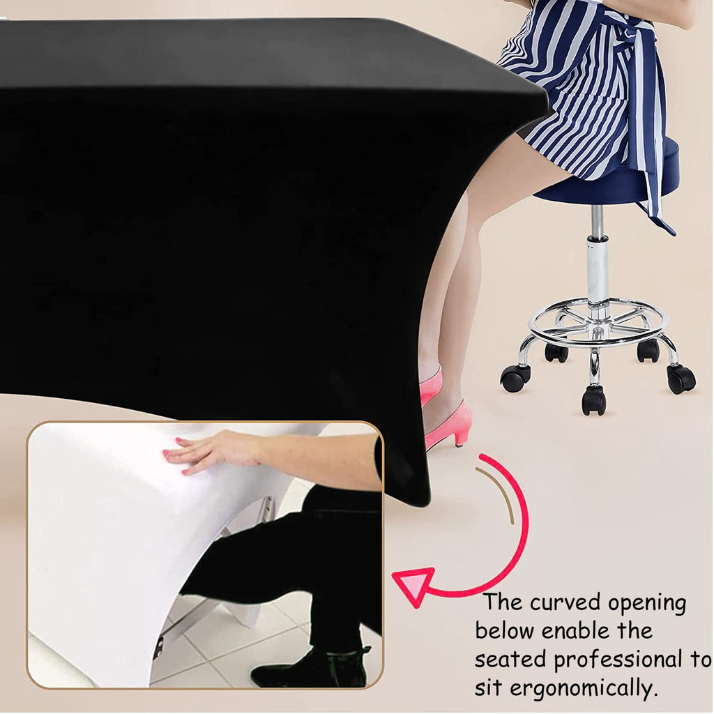 LXIANGN Professional Waterproof Massage Sheets Bed Table Cover with Face Hole,Oilproof Reusable Spa Treatment Sheet for Massage Tables,Machine Washable (Black, 6ft)