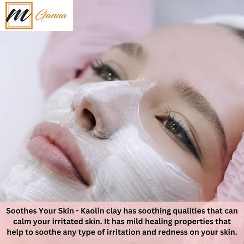 mGanna 100% Natural Light Kaolin Clay Powder (2 Pound) for Facial Masks, Creams, Face Masks, and Soap Making 2 LBS / 908 GMS