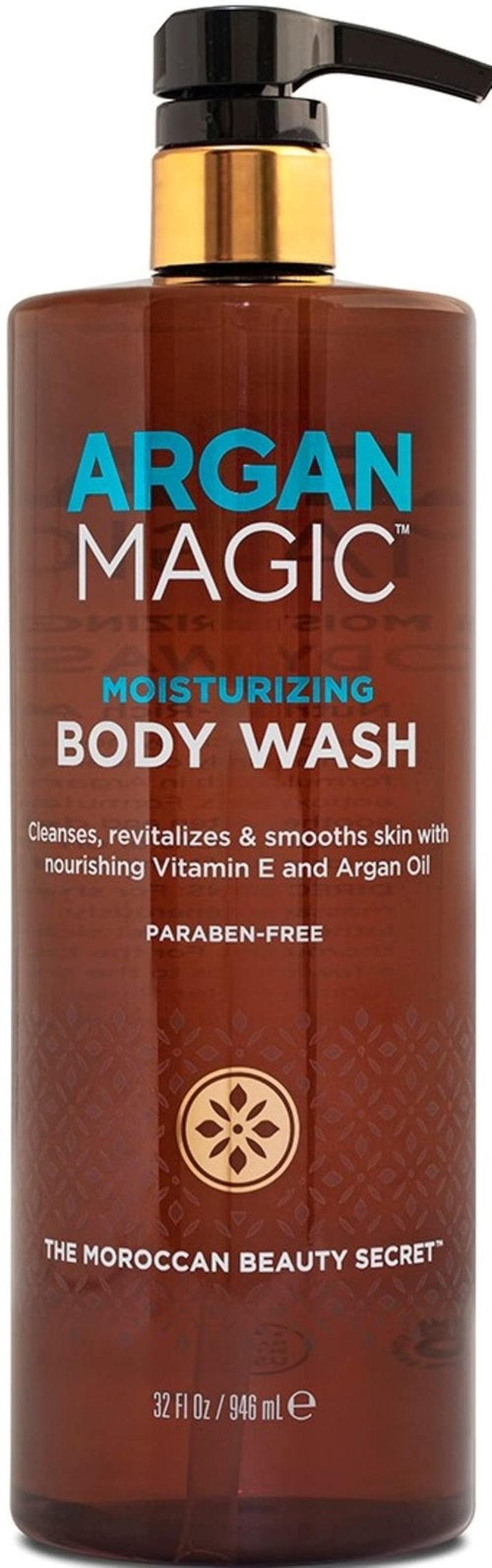 Argan Magic Cleansing Body Wash - Gently Cleanses, Revitalizes & Smooths Skin | Enriched with Argan Oil, Sweet Almond Oil & Vitamin E | Paraben Free (32 oz / 946 ml)
