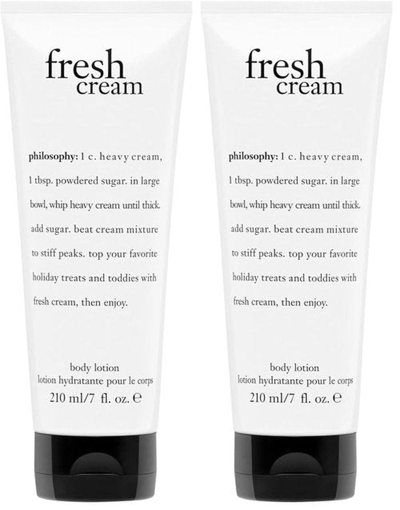 Philosophy Fresh Cream Body Lotion - Vanilla, Heliotrope & Tonka Bean Scent - 7 Fl Oz (Pack of 2)