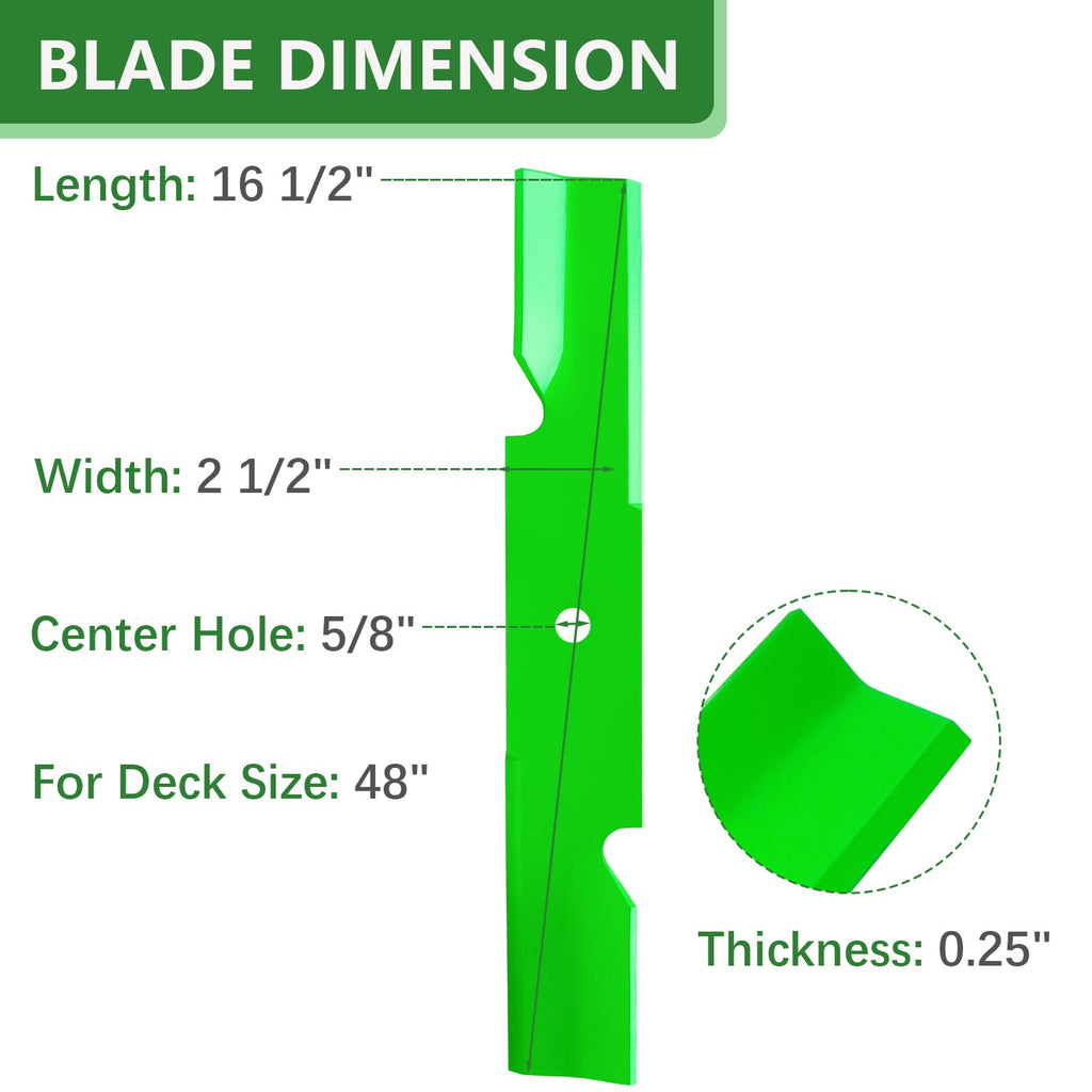 JYLEYJ 482877 481706 48110 High Lift Blade for 48" Scag Freedom Z Liberty Z Tiger Cub Exmark 48 Mower Deck Replace Hus tler 601123 Bad Boy 038-5350-00 (3 Pack)