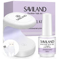 SAVILAND Gel Nail Glue with Lamp: U V Nail Glue Gel DUO for Nails Tips 15 ML and U V Light for Nails Fast Curing Gel Extension DIY Manicure Art Home Salon Gift