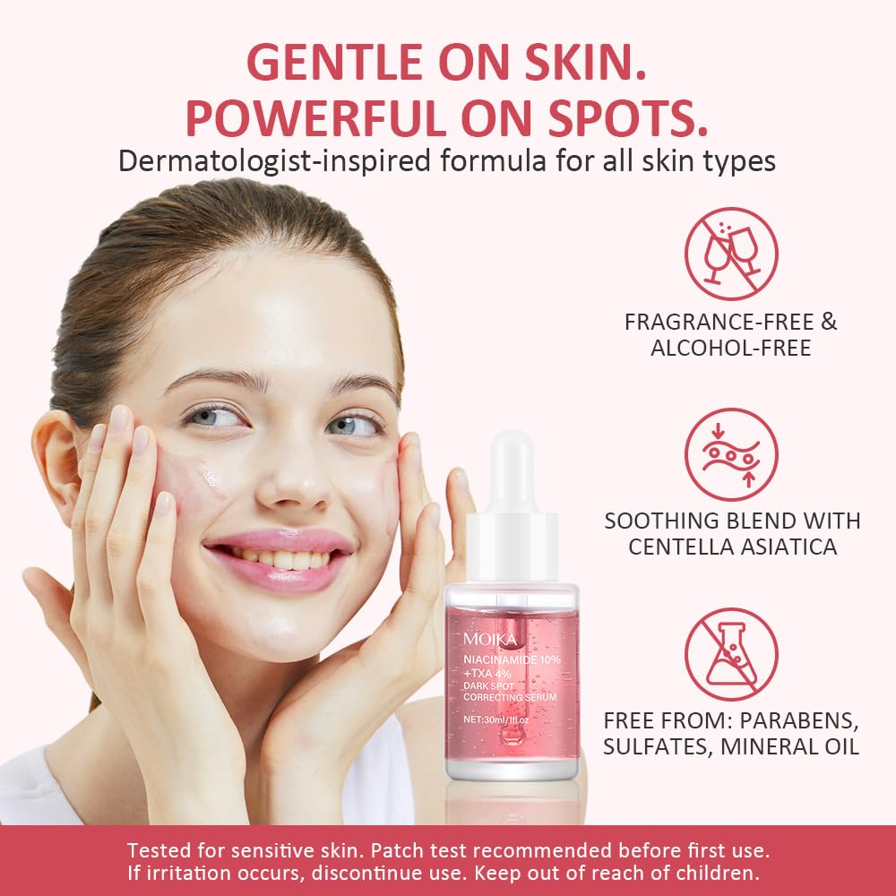 Niacinamide 10% + TXA 4% Dark Spot Corrector Serum, All-in-One Face Serum with Hyaluronic Acid, Hydrating & Soothing, Helps Improve Skin Texture & Tone, For Sensitive Skin 1 Fl Oz