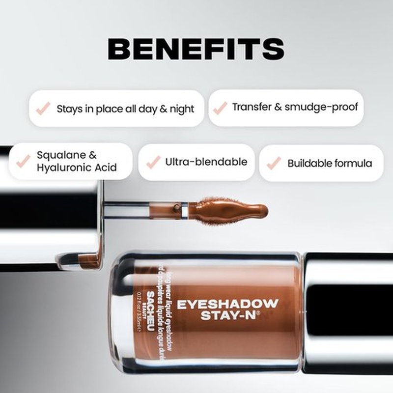 Sacheu Liquid Eyeshadow - Longwear Buildable Eye Makeup | Highly Pigmented Cream in Matte & Shimmer, Sp-ICE