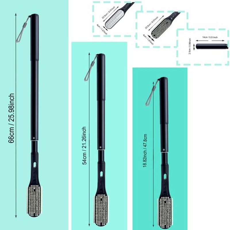 Toe Cleaning Brush, Foot Brush Long Handle 18.8"-25.9" Telescopic, Foot Scrubber Callus Remover for Feet Use in Shower for Men and Women