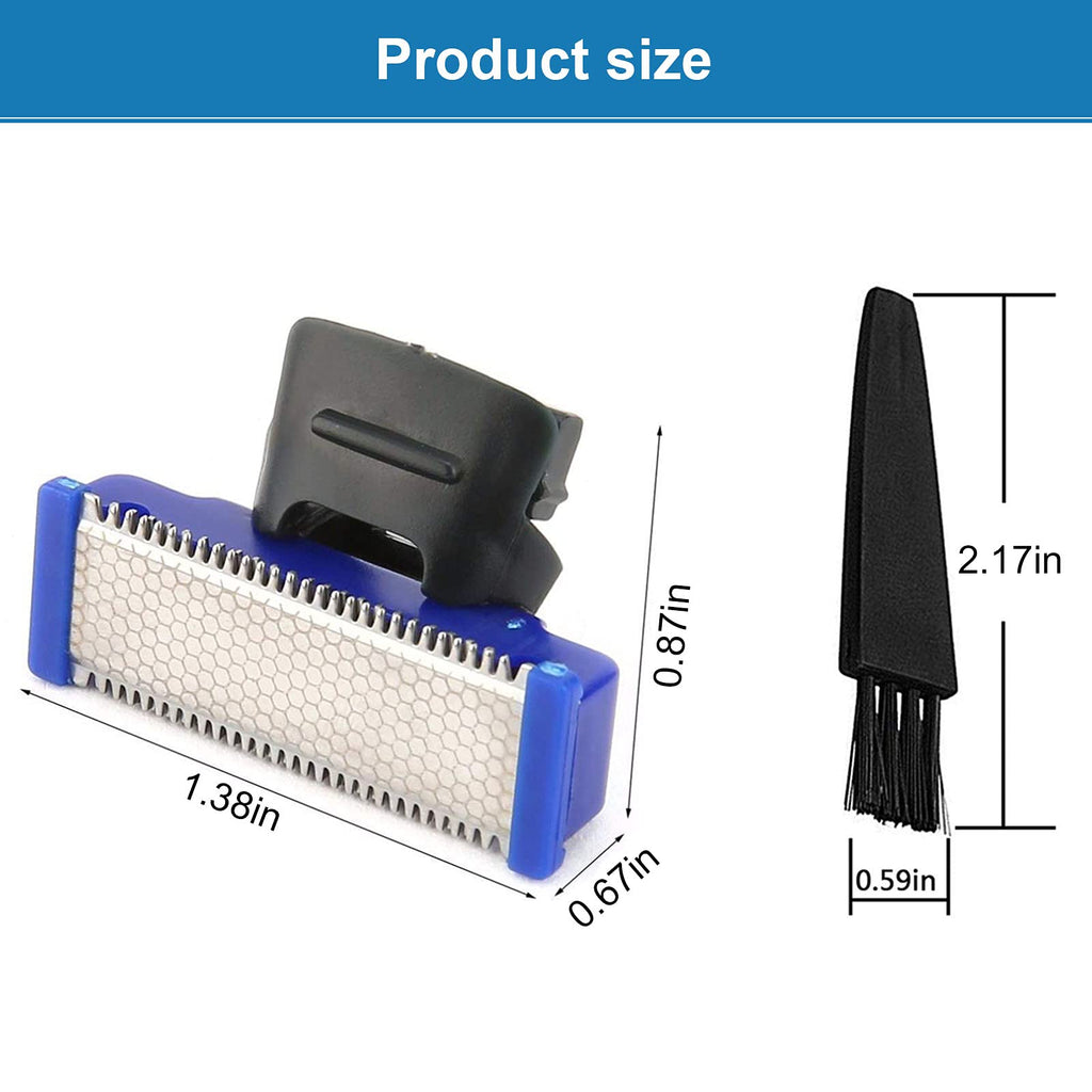 LinMei Trimmer Replacement Heads Compatible for Gen 1 Micro Touches Solo Trimmer - Set of 4 Replacement Blades & 2 Cleaning Brushes