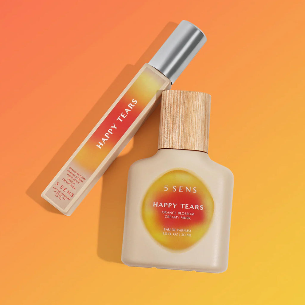 5 SENS Happy Tears Eau de Parfum (30 mL) - Clean, Long-Lasting Fine Fragrance - Warm Floral with Orange Blossom, Arabian Jasmine, White Peach, Creamy Musk & Mandarin - Vegan, Cruelty-Free