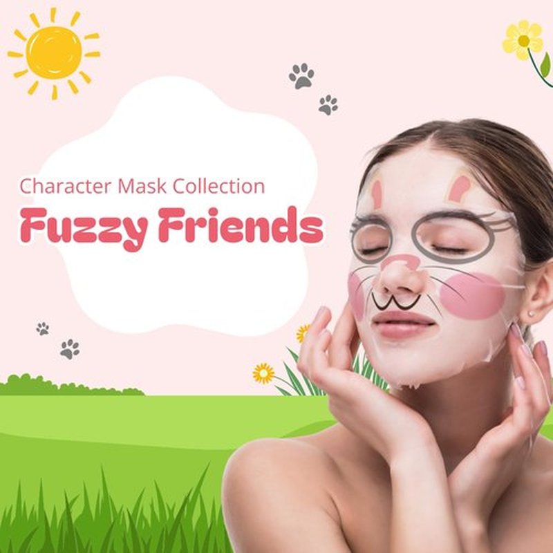 Epielle Rabbit Character Face Masks - Fun Korean Skin Care | 6 Pack for Spa Parties & Gifts