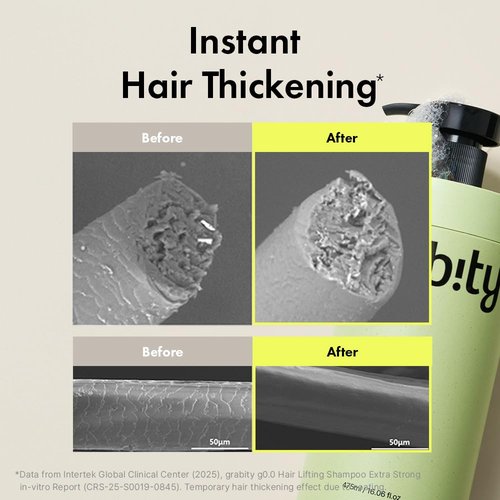 grabityg0.0 Hair Lifting Shampoo Extra Strong – Strengthening and Thickening Shampoo for Thinning Hair with Biotin and Salicylic Acid, Vegan and Sulfate-Free, 16.06 fl.oz.