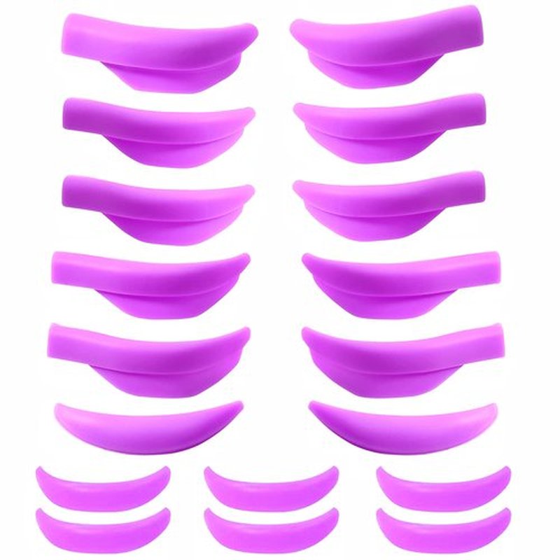 Eyelash Perm Pads Lash Lift Rods Eyelash Lift Shields Silicone Pads 9 Sizes 18 Piece Reusable Soft Lash Lift Pads Shield for Different Length Eyelashes Perfect Lifting (Violets)