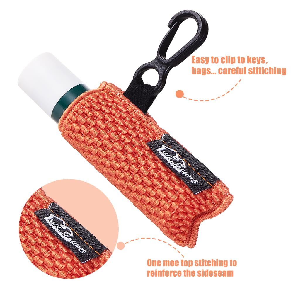 WK IEASON Lip Balm Holder Sleeve with Keychain Lipstick Sleeve Holder Tight-knit Elastic Holder (Black/blue/beige)