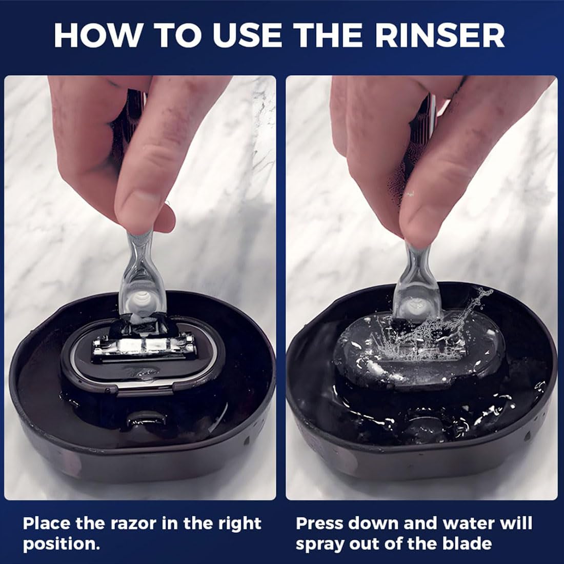 Razor Rinser - Men's Portable Shaver Cleaner For Hand Shavers, Quick Cleaning To Prevent Clogged Razors And Dirty Sinks (1 Pcs)