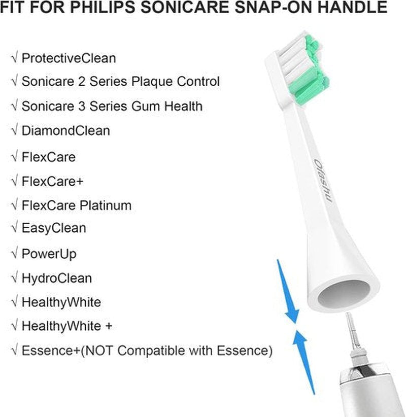 Philips Sonicare Replacement Electric Toothbrush Heads - Compatible with ProtectiveClean & DiamondClean | 10 Pack