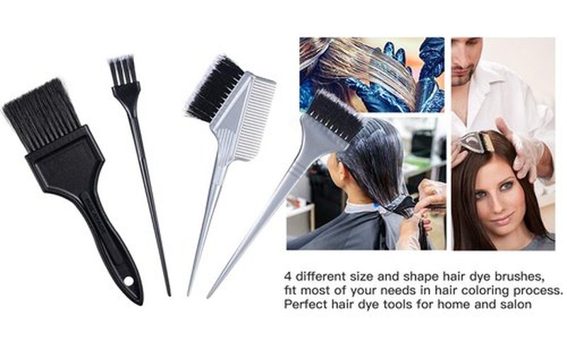 PERFEHAIR Hair Dye Brush Set -4 Pack, Hair Color Applicator Balayage Highlight Tint Brushes Comb Kit-Different Size