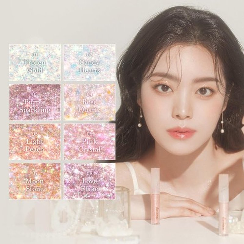 dasique Starlit Jewel Liquid Glitter (01 Frozen Gold) | Twinkle Glitter Shadow | Korean Makeup | Shimmer Eye Make Up | Eyeshadow Eyeliner | Long lasting | Multi use | Quick drying