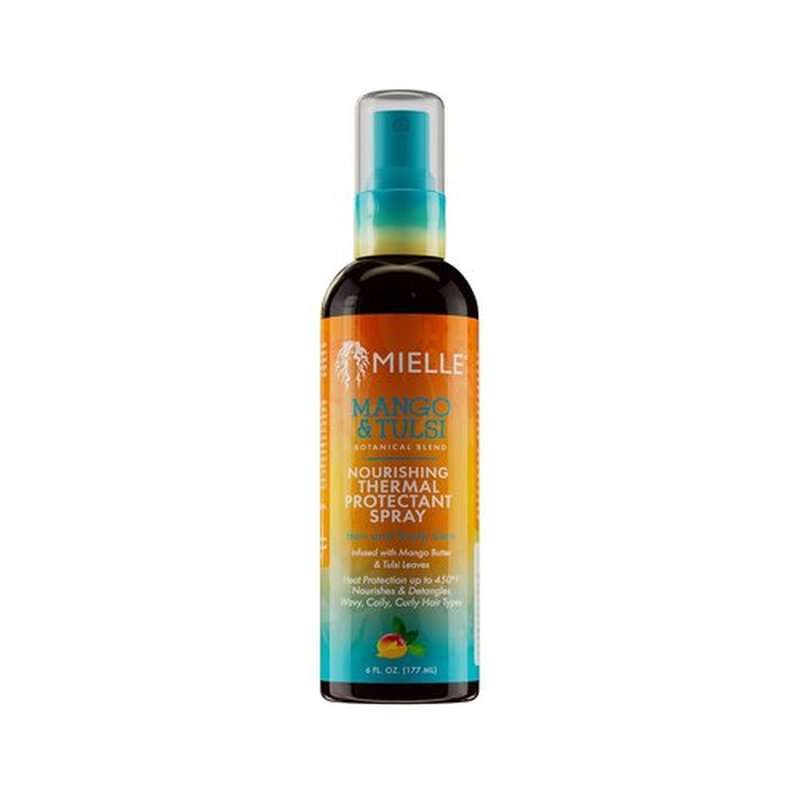 Mielle Organics Nourishing Thermal Heat Protectant Spray - Shields Hair from Heat Damage & Detangles - 6 Fl Oz
