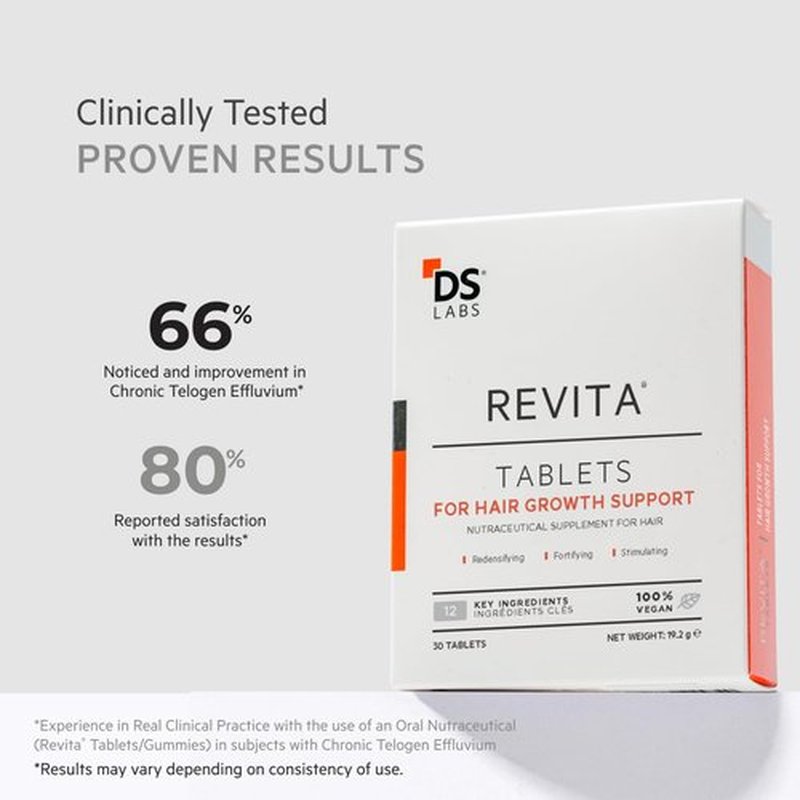 DS Labs Revita Hair Density Support Tablets - Daily Wellness Supplement with Biotin & Vitamins, 30 Count