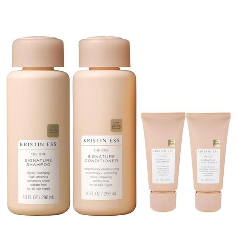 Kristin Ess Hair Shampoo & Conditioner Set - Sulfate-Free, Moisture & Shine | Full & Travel Size, Vegan