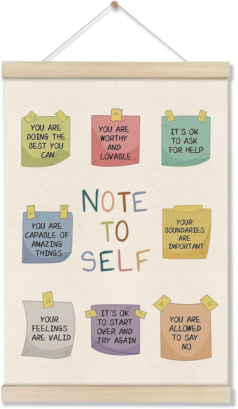 DOI-LANEE Inspirational Mental Health Posters - Motivational Canvas Wall Art Decor 16x12 Inch | Therapy Office Decor