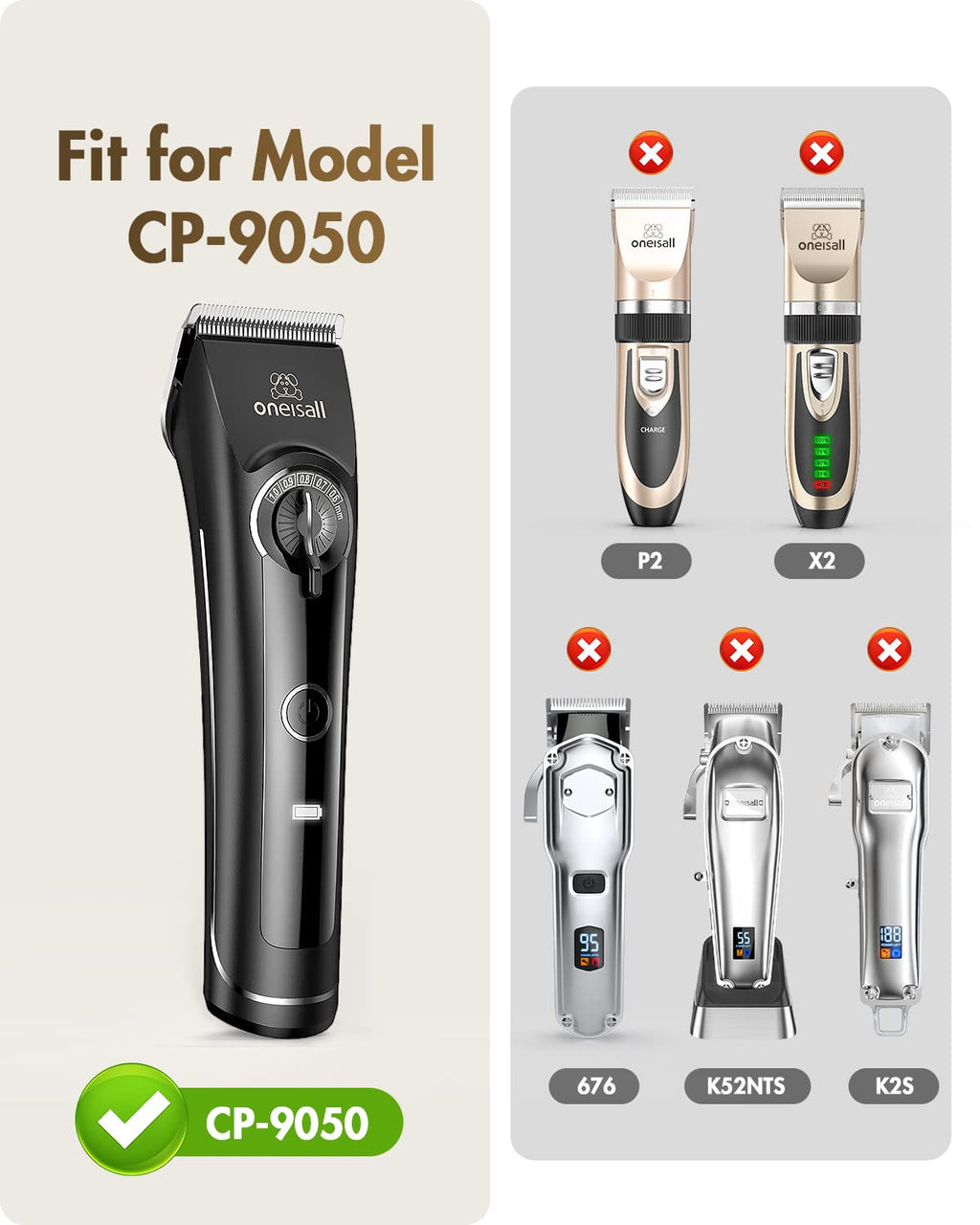 Relacement Guards Set for oneisall 9050 Dog Clippers