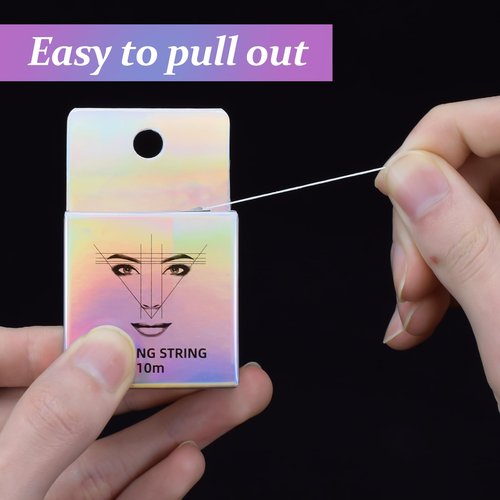 ATOMUS Eyebrow Mapping String 6 Pieces 10m(32ft) Pre-Inked Microblading String for Brow Mapping Measuring Marking Symmetrical Eyebrow Thread (White)