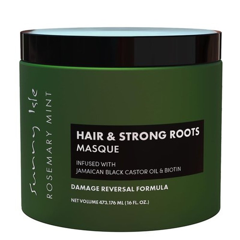 Sunny Isle Rosemary Mint Hair & Strong Roots Masque - Biotin, Jamaican Black Castor Oil - 16 oz
