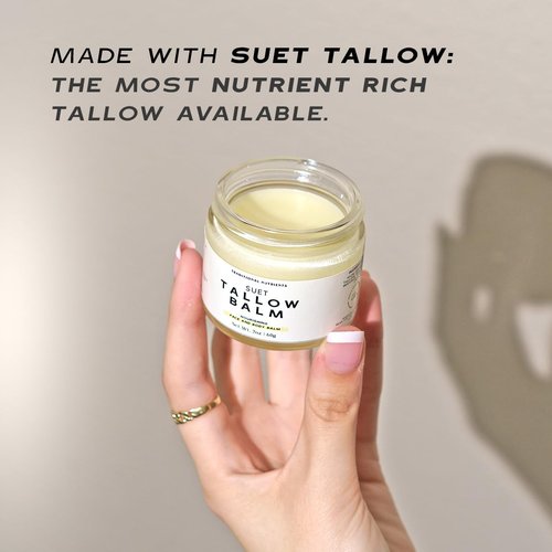 TRADITIONAL NUTRIENTS Tallow Balm - Vanilla Bean Scented, made with Honey and Beeswax - Grass Fed Beef Tallow Balm - Made from Suet Tallow