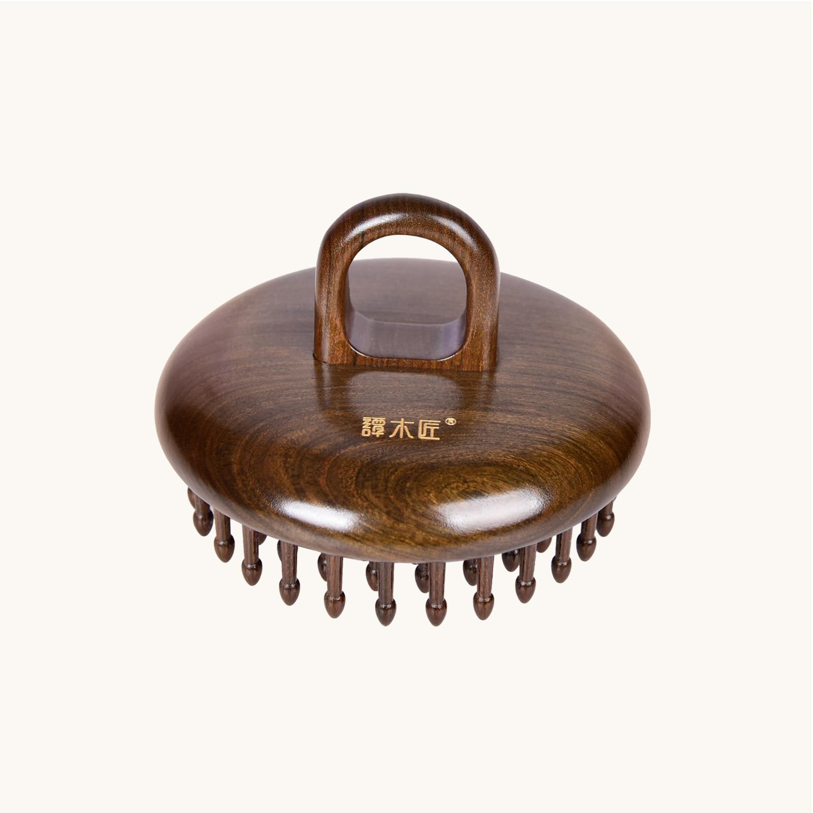 TAN MUJIANG Handmade Wooden Comb, Ring Design, Scalp Massaging, Nourishing Hair Care 3.35 × 1.69 inches