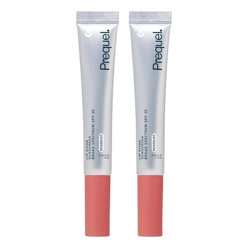 Prequel Skin Tinted Lip Balm with SPF 30 - Rosedust Mint Flavor, Non-Sticky Semi-Gloss - 2 Pack