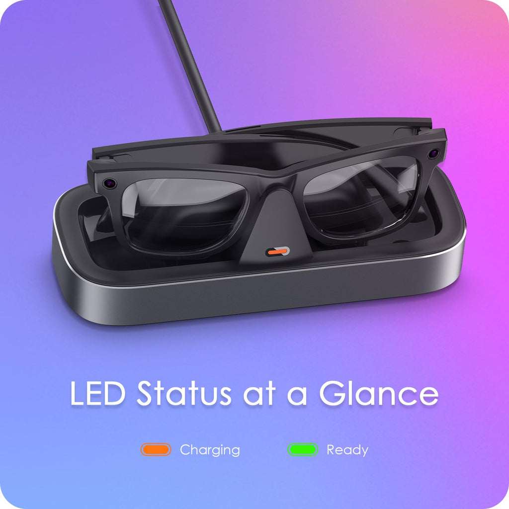 VAWVVA Charging Station for Ray-Ban Meta Glasses (Space Gray)