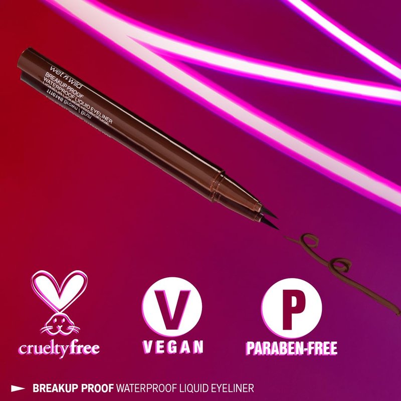 Wet n Wild Mega Last Liquid Eyeliner - Waterproof, 16-Hour Wear, Ultra-Fine Brush - Vegan & Cruelty-Free - Brown