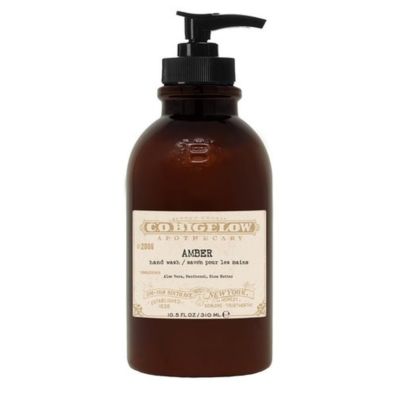 C.O. Bigelow Iconic Collection Amber Hand Wash, Scented Hand Soap with Aloe Vera and Shea Butter, 10.5 fl oz