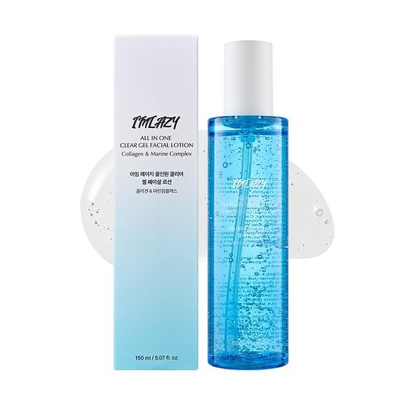 I'M LAZY All-in-One Clear Gel Moisturizer – Fast Absorbing Hydration with Hyaluronic Acid & Marine Complex | Non-Sticky All-in-One Face Gel for Men & Women (5.07 fl oz)