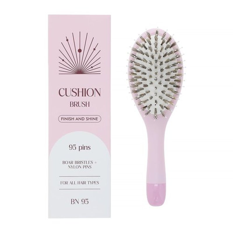 KISMETICS Boar Bristle Hair Brush -boar bristles + nylon pins， Smoothes & Detangles All Hair Types, Hairbrush for Women, Men & Kids, Distributes Oils for Natural Shine & Stimulates Scalp