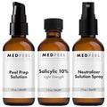 MedPeel Salicylic Acid 10% Peel Kit - Professional Grade Chemical Exfoliation for Beginners | 1oz/30ml (Set of 3)