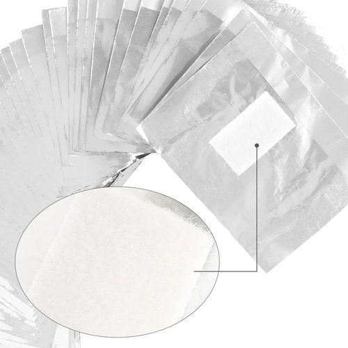 500 Packs Nail Foil Wraps Remover, Aluminium Foil Nail Remover with Pre-attached Lint-Free Cotton Pads, Quickly & Easily Gel Nail Polish Remover Foil Wraps, Nail Art Cleaner for Women