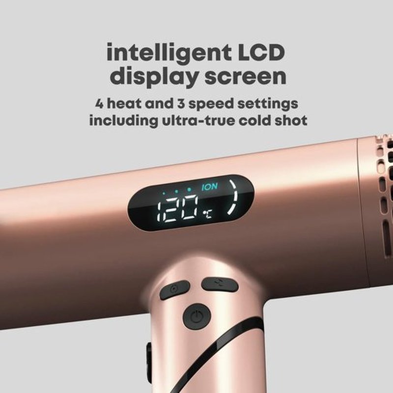 FusionHeat Dual Voltage Travel Hair Dryer with Magnetic Diffuser - 1500W High-Speed Ionic Blow Dryer, Worldwide 110V-240V, Ultra-Lightweight & Compact, Fast Drying with Smart Intelligent Heat Control