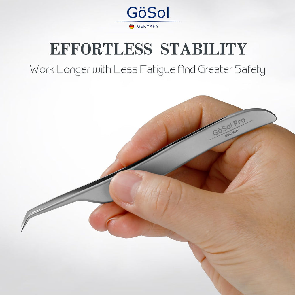GöSol Pro Blackhead Tweezers, Precision Slant Tip for Blackhead Extraction
