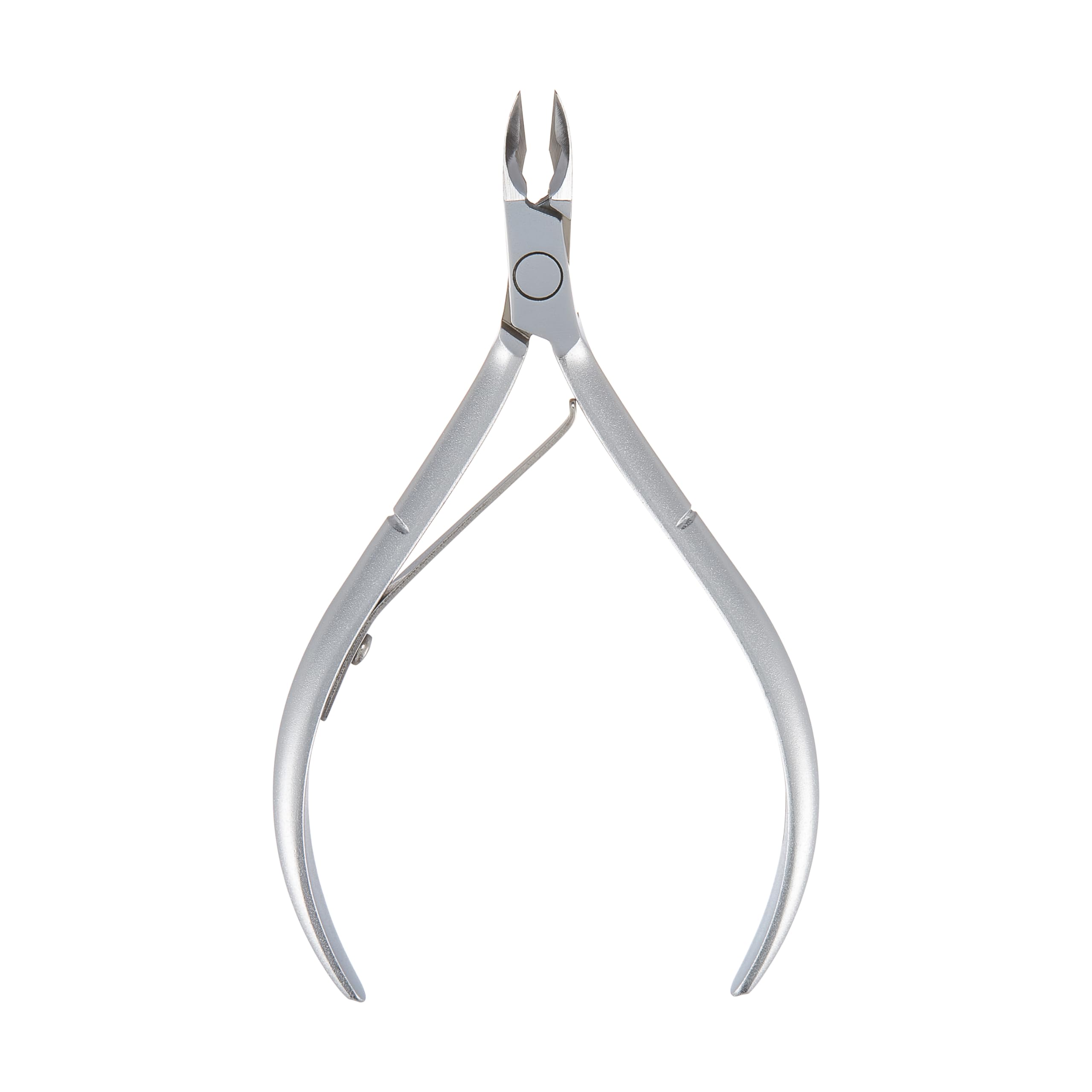 Premium Hard Steel Cuticle Nipper - D-506, Precision Nail Tech Nipper with Grey Plated Full Jaw and Single Spring