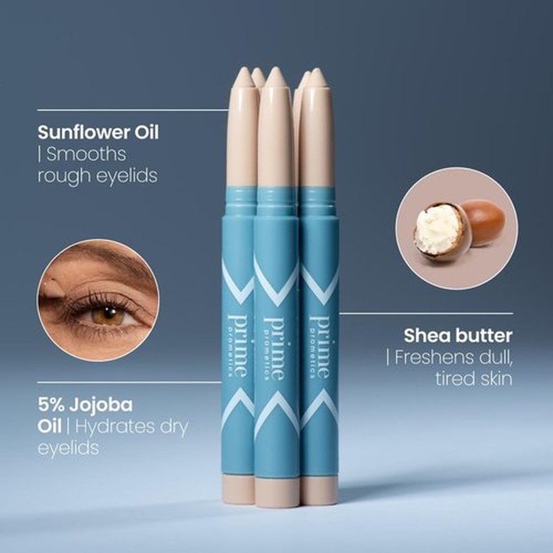 PRIME PROMETICS PrimeEyes Eyeshadow for Mature Women – Crease-Free Powder-to-Cream Non-Drying Eye Shadow – Blends Seamlessly & Flatters Aging Lids – Water-Resistant & Long-Wear (Vanilla)
